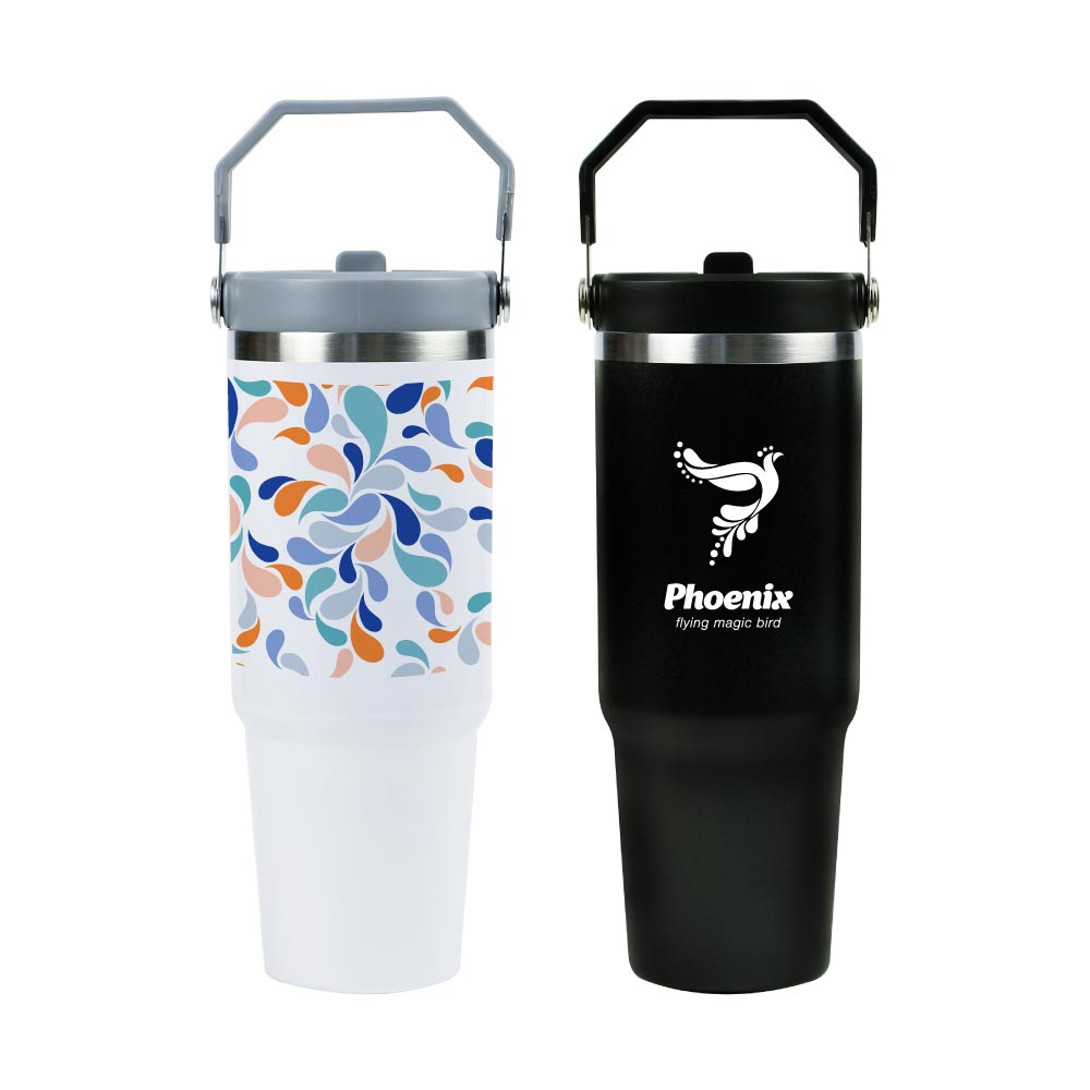 Tumbler with Handle & Straw SS Double Wall 900ml 4