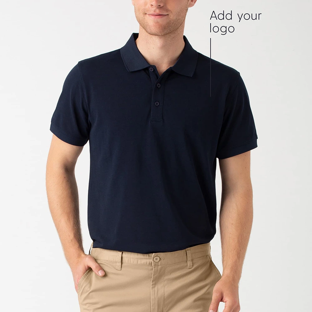 Men’s Solid Polo T-Shirt Navy Blue 2