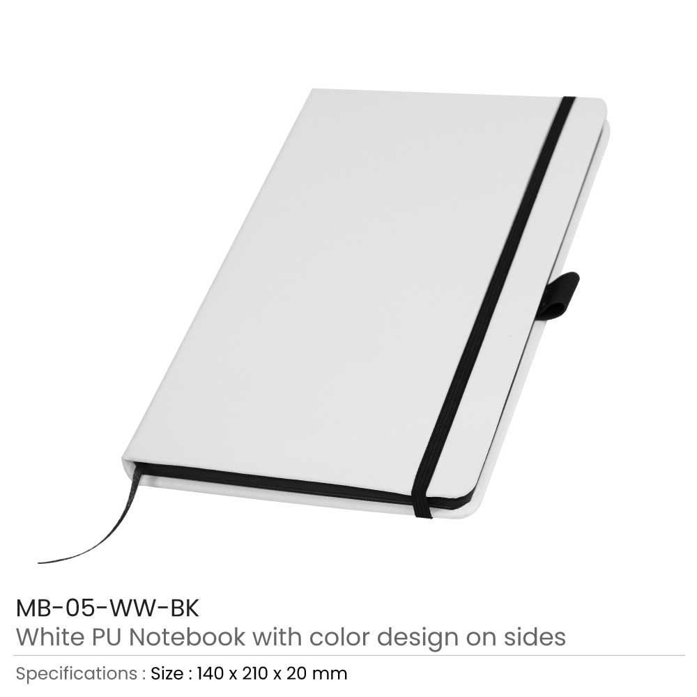 White PU Leather Cover Notebooks 5