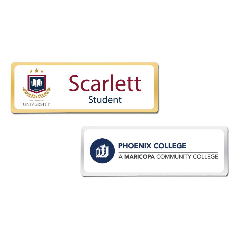 Shiny Gold Plated Metal Name Badges 6