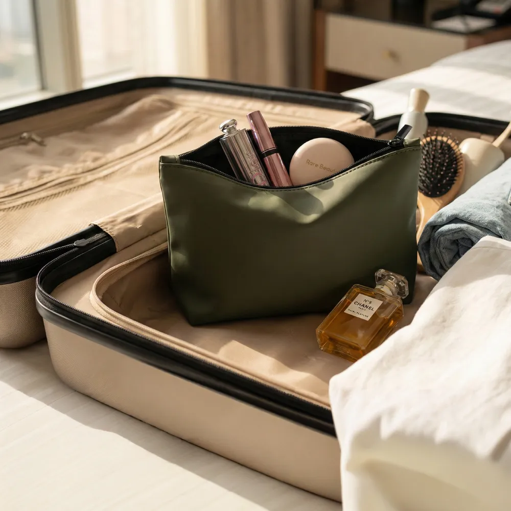 Cosmetic Pouch with Zipper in Soft PU Material 7