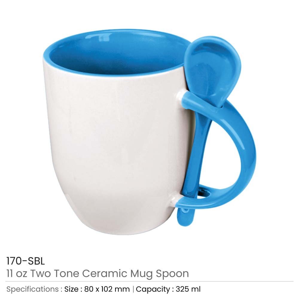 Two Tone Mug with Spoon 11oz 10