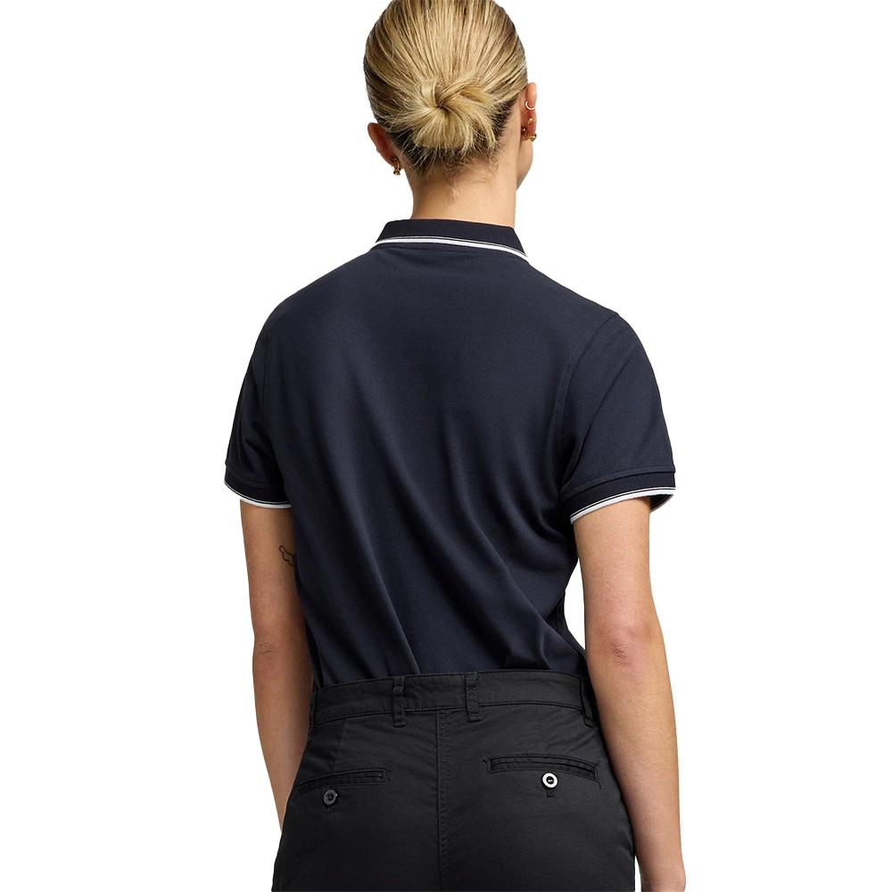 Women’s Navy Blue Polo T-Shirt with Line Design 3