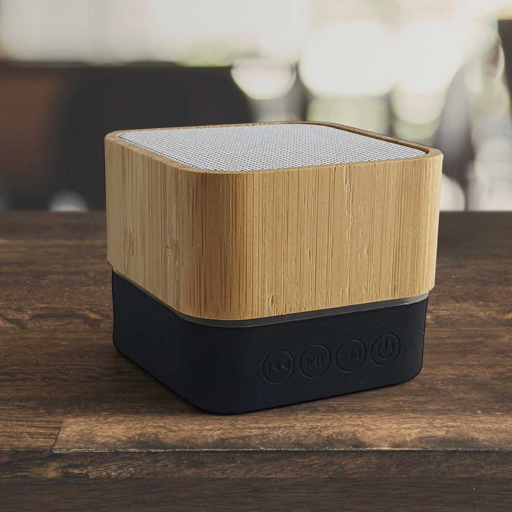 Cube Bamboo Bluetooth Speaker 5