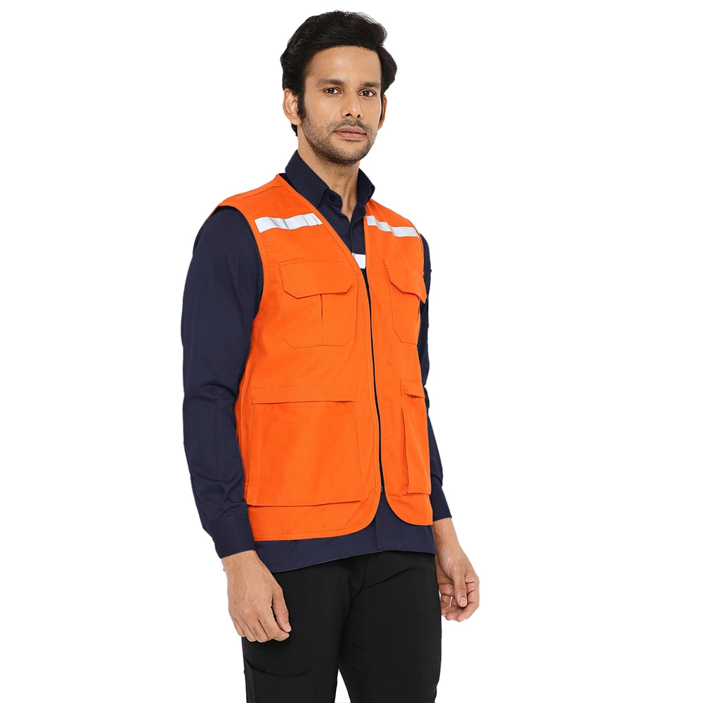 Safety Jacket with Reflective Tape - Orange 4