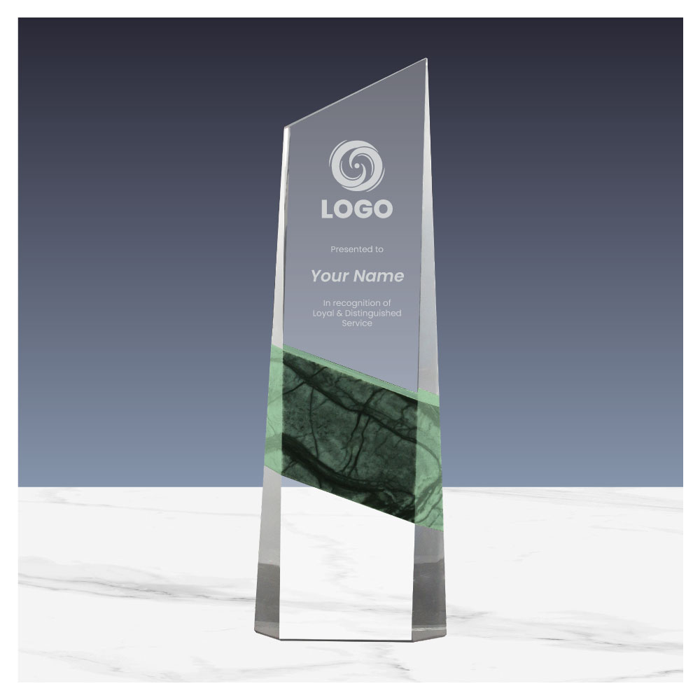 Vertical Crystal and Marble Awards in Hardboard Box 3