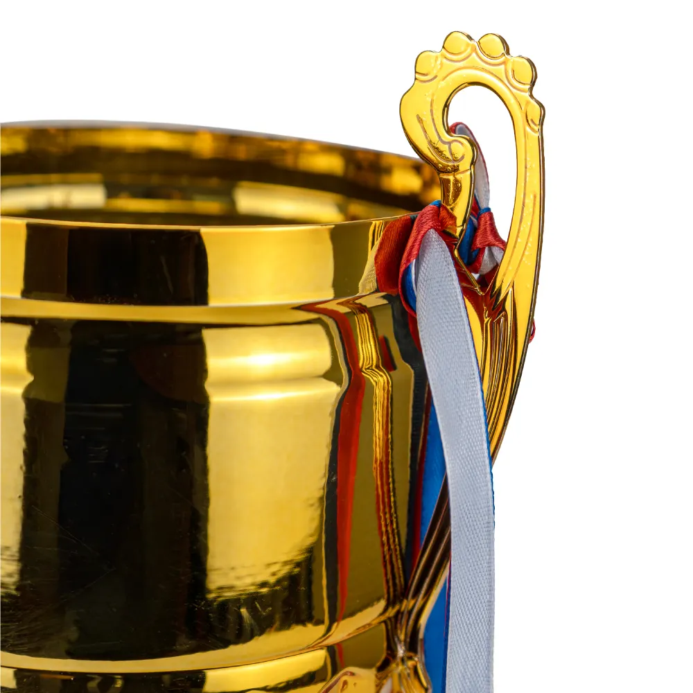 Metal Open Cup Trophies & Removable Ribbon Attached to Both Handles 8