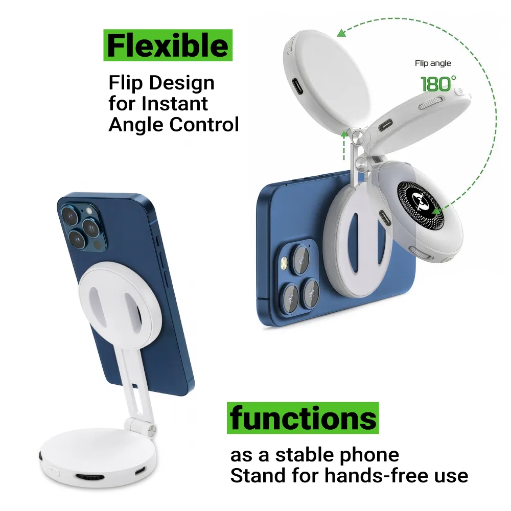Pocket Selfie Ring Light with MagSafe, Bi-Color LED, 180° Flip Design 4