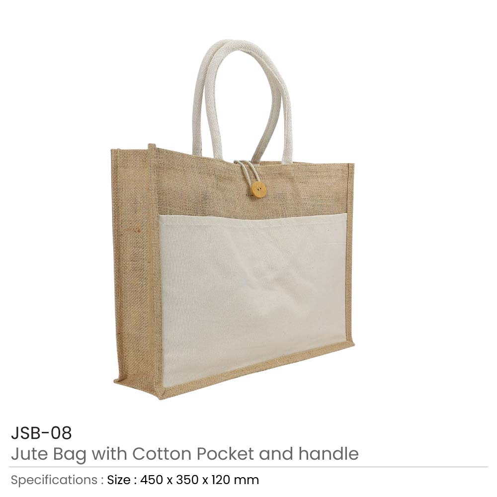 Jute Bags with Cotton Pocket and Handle – Ramadan Gifts 3