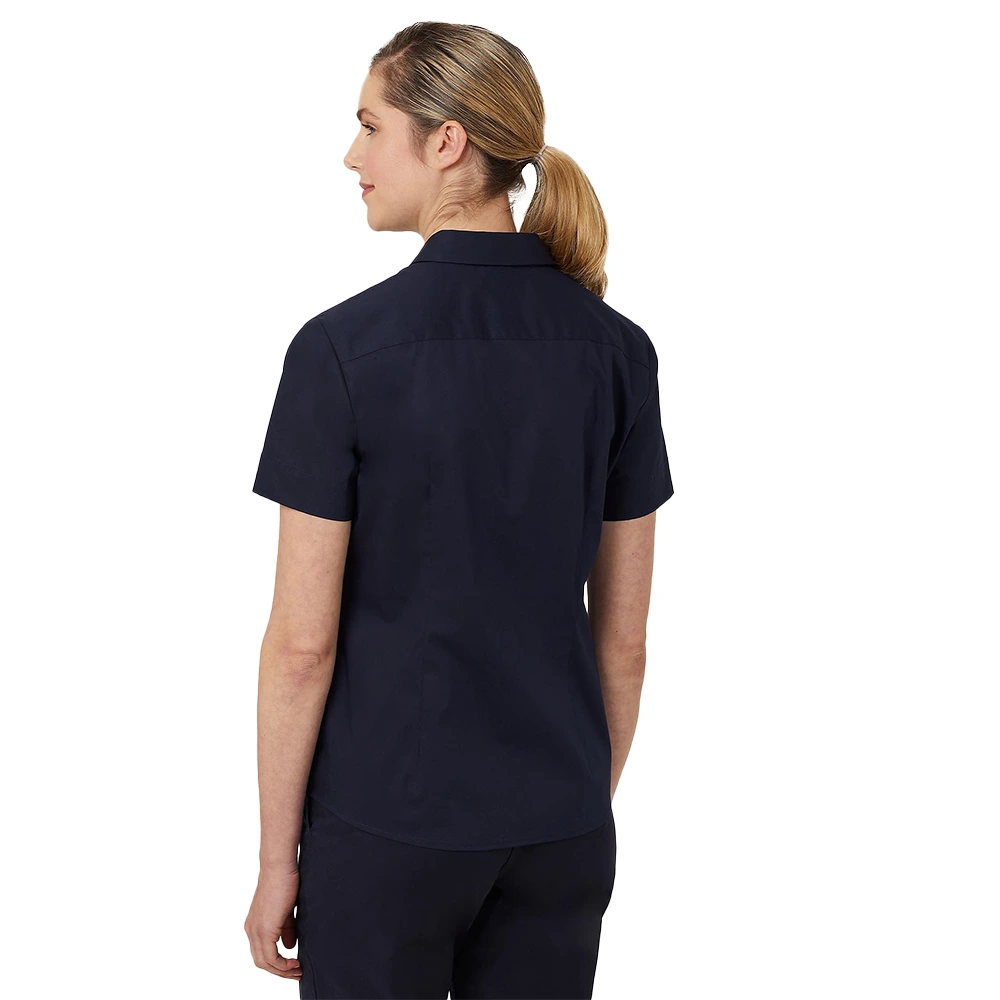 Women's Short Sleeve Slim Shirt - Navy 4
