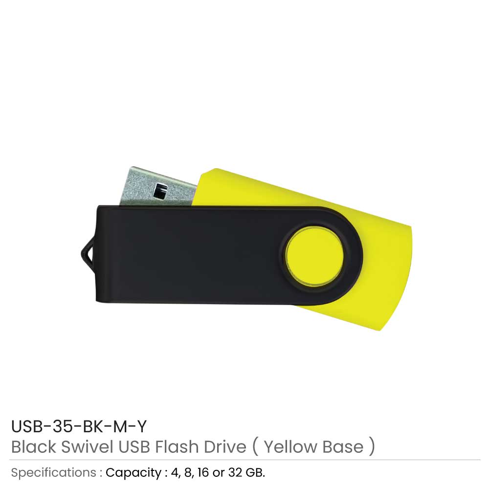 Black Swivel USB Flash Drives 6