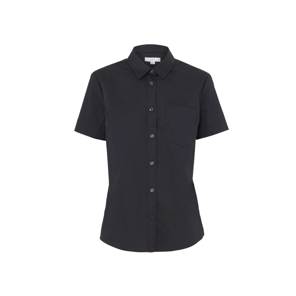 Women's Short Sleeve Slim Shirt - Black 2