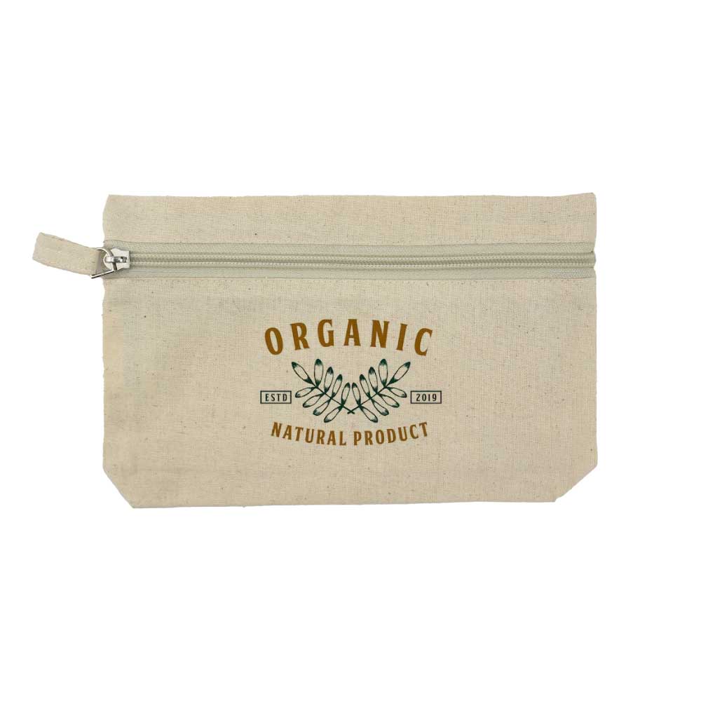 Natural Cotton Pouches with front Zipper Closure 6