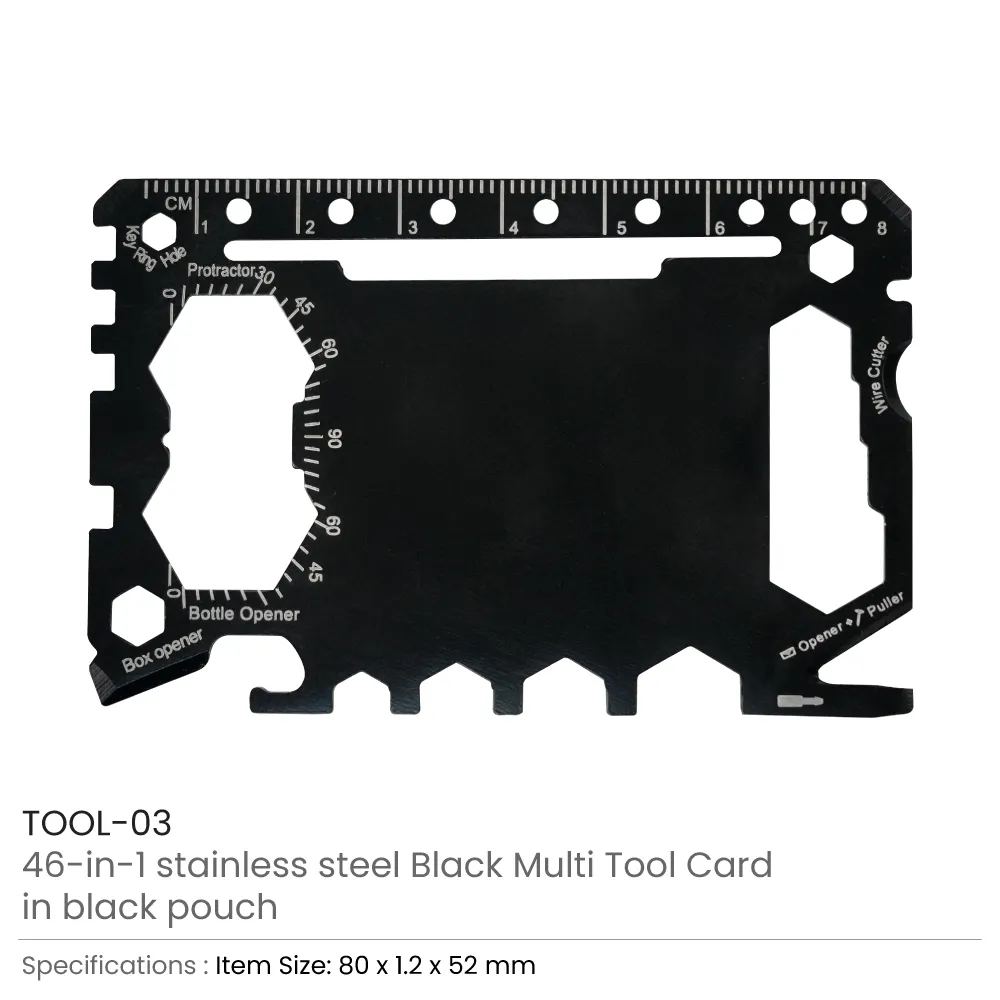 Multi-functional Tool Card in Stainless Steel with PU Leather Pouch 6