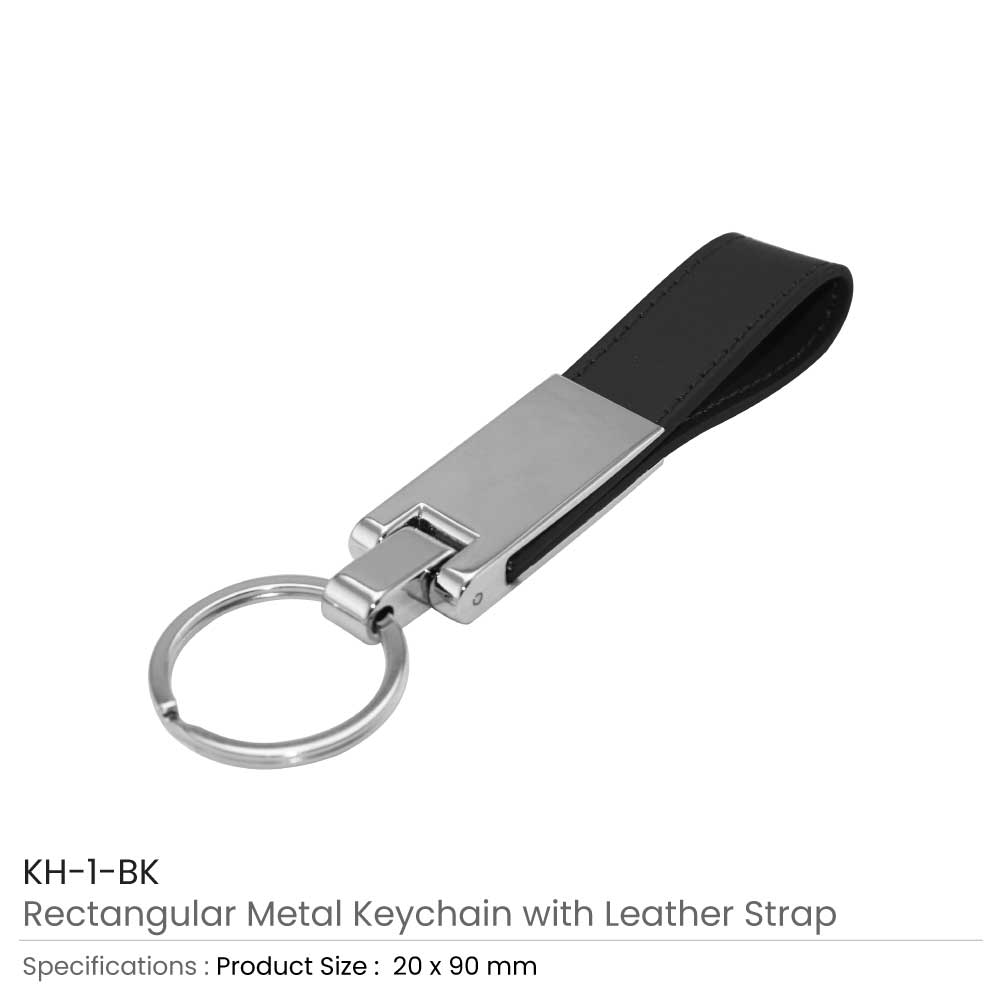 Metal Keychains with Leather Strap 4