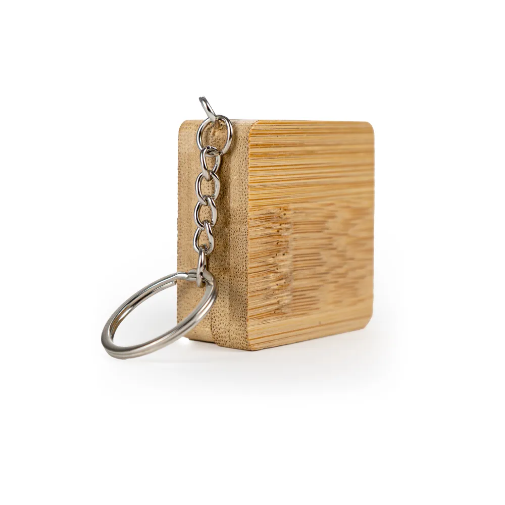 Bamboo Retractable Measuring Tape Keychains thumbnail 1
