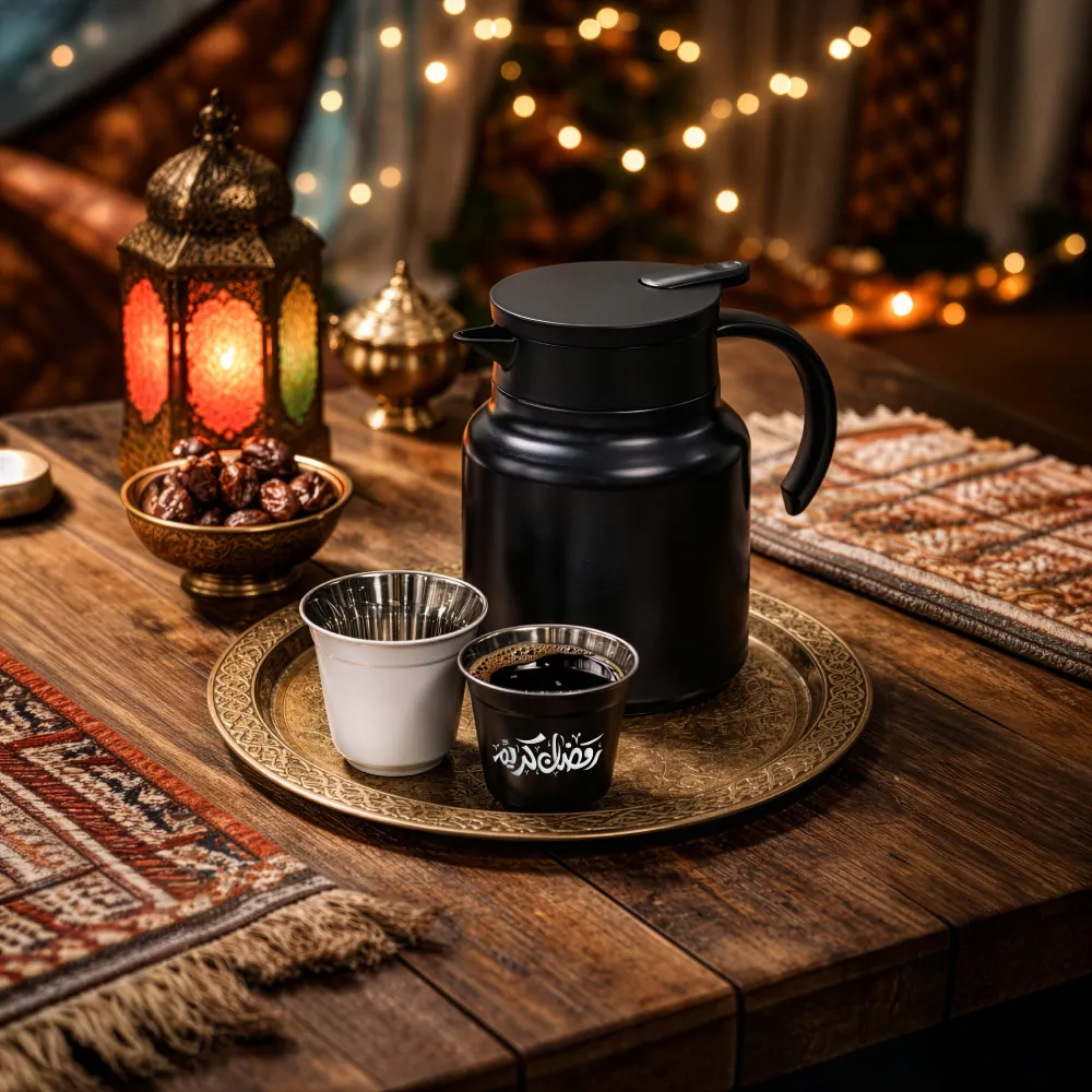 Gahwa Cups, Stainless Steel Arabic Coffee Cups, 80ml in White Carton Box 4