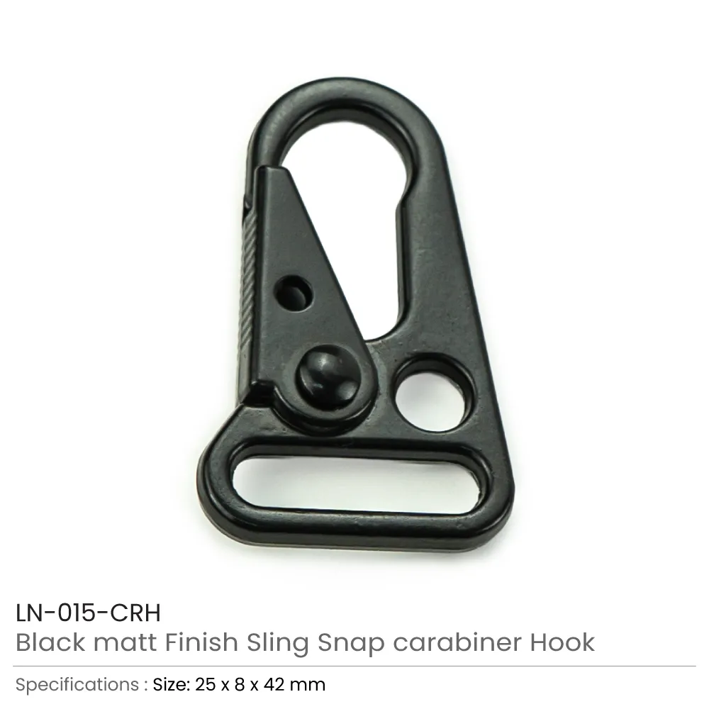 Sling Snap Carabiner Hooks in Black Matt Finish 3