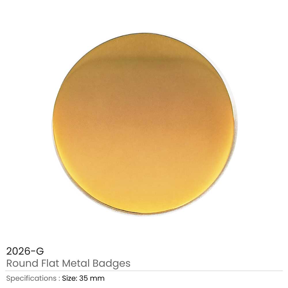 Round Shape Flat Gold Badges 2
