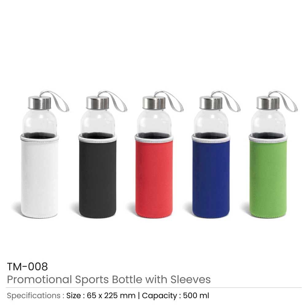 Glass Water Bottle with Sleeve 5