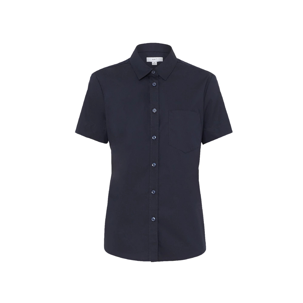 Women's Short Sleeve Slim Shirt - Navy 2