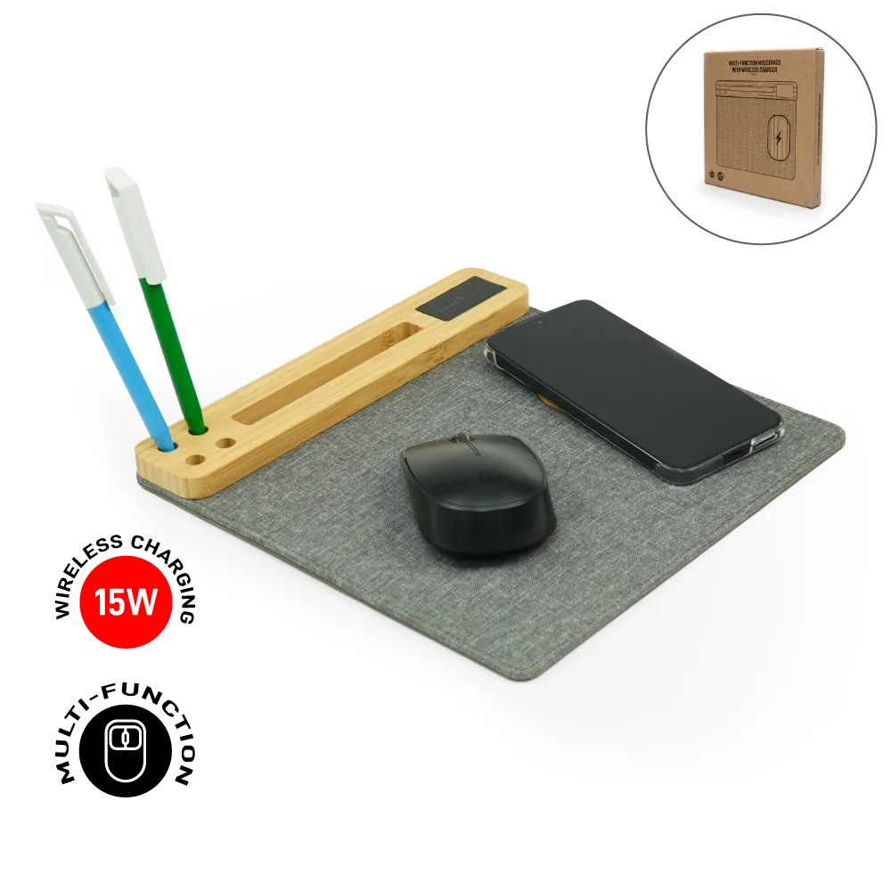Multi-Function Mousepad, 15W Fast Wireless Charger & LED Logo 5
