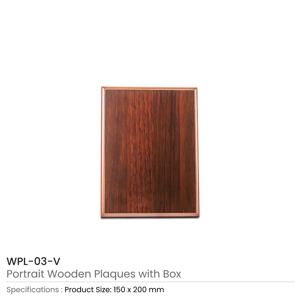 Portrait Wooden Plaques with Stand and Presentation Box 6