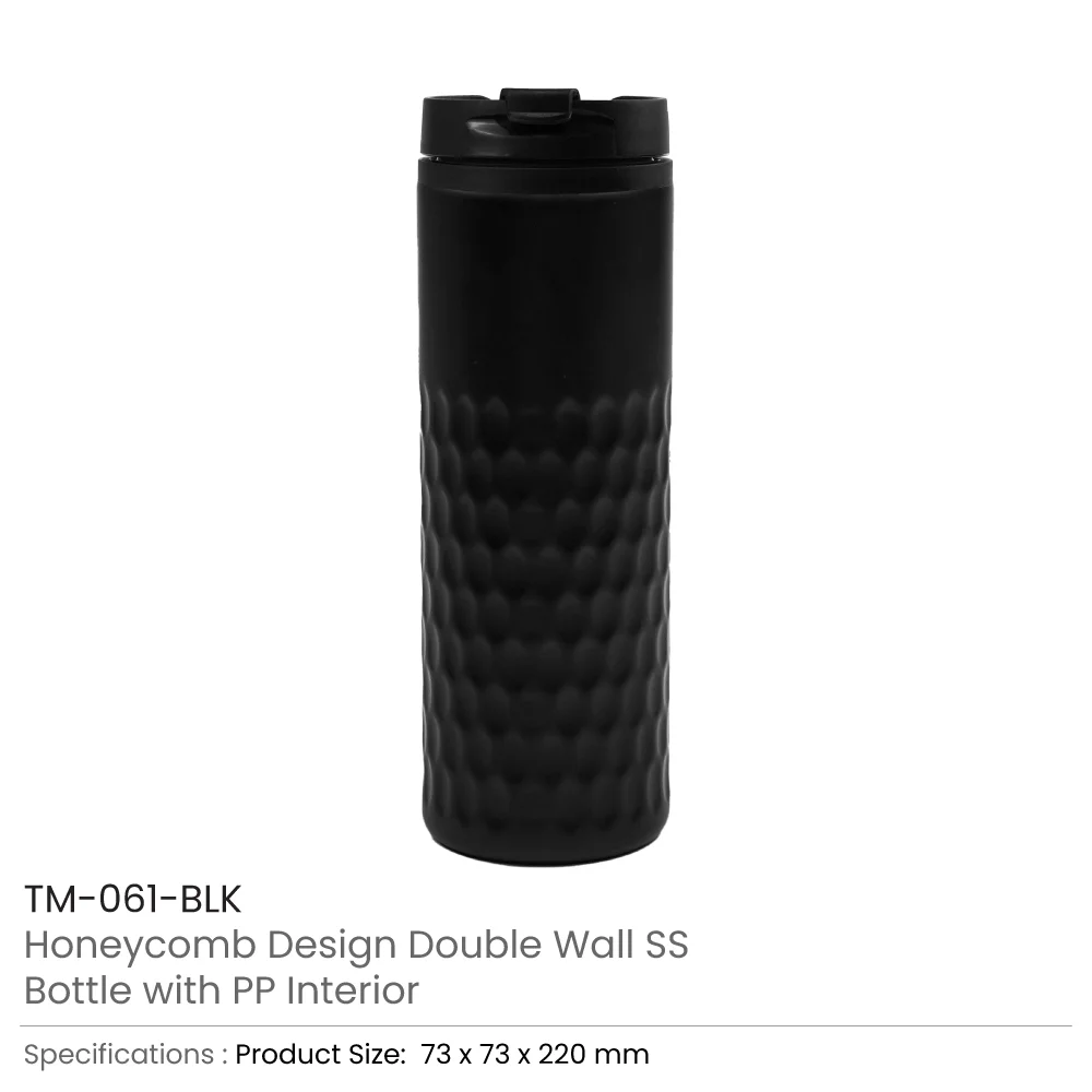Honeycomb Design SS Bottles, Double Wall with PP Interior 420ml 4