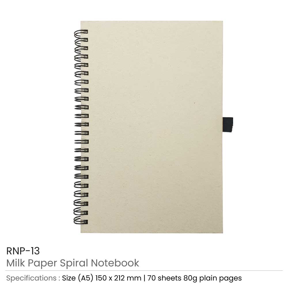 A5 Size Milk Paper Spiral Notebooks, 70 Sheets 80 GSM 2
