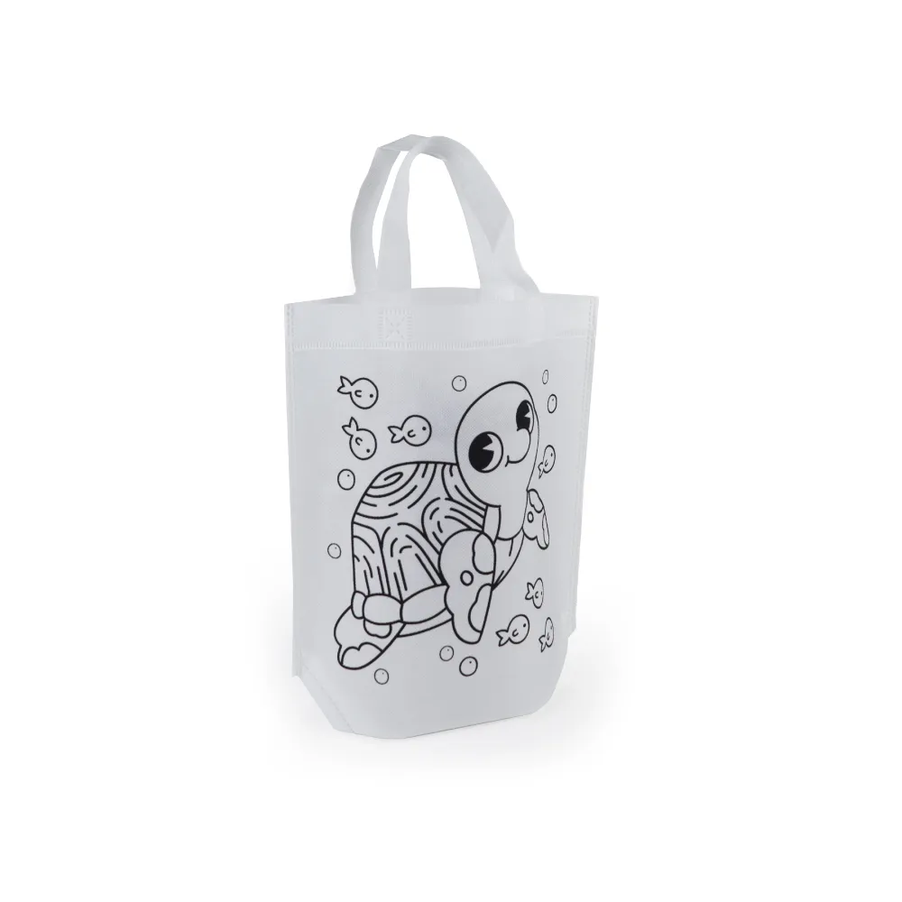 Mini Non-woven Bags 100GSM, 4Color Markers & Imprinted Turtle Outline 4