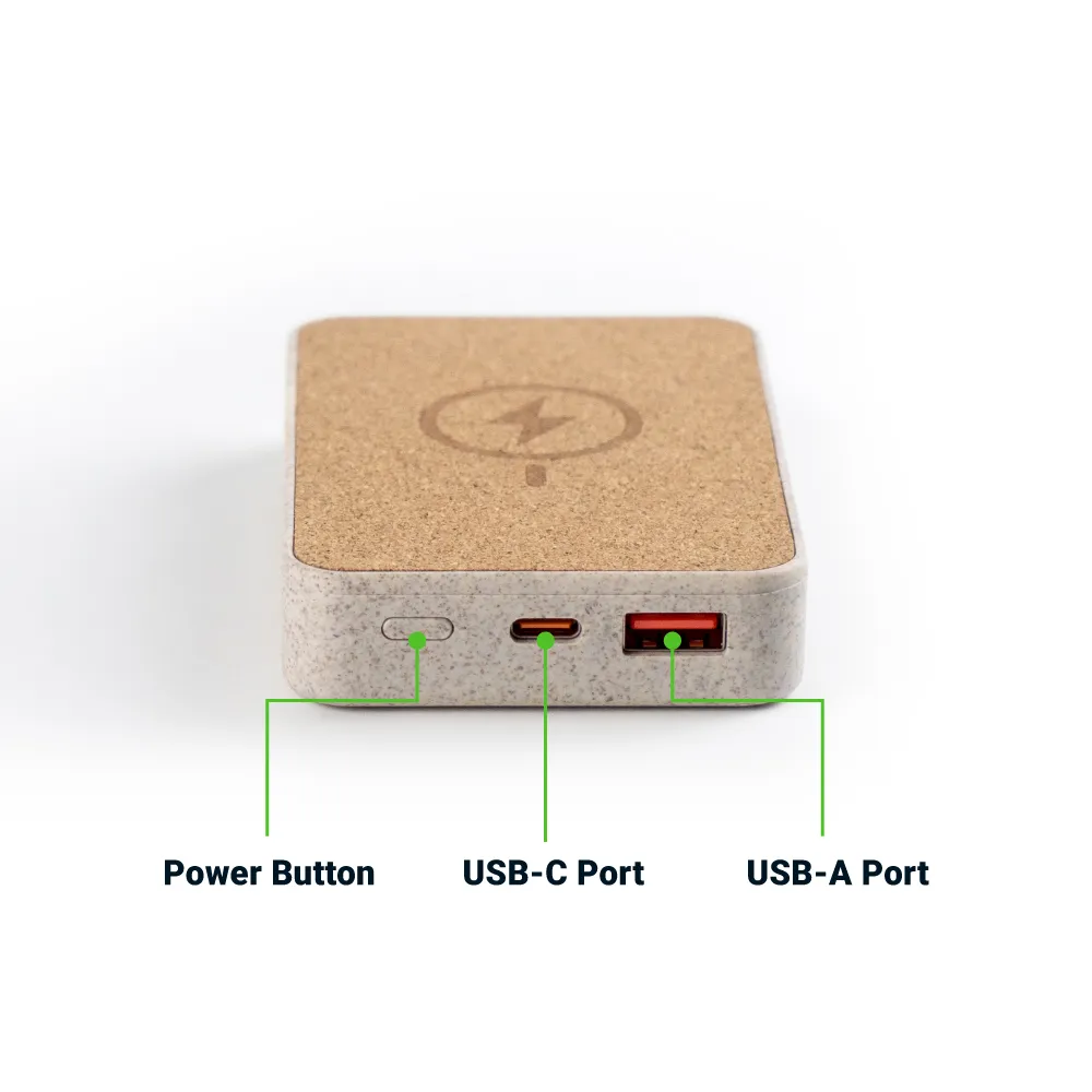 Cork MagSafe Wireless Powerbank with Foldable Stand, 15W, 10000 mAh 6