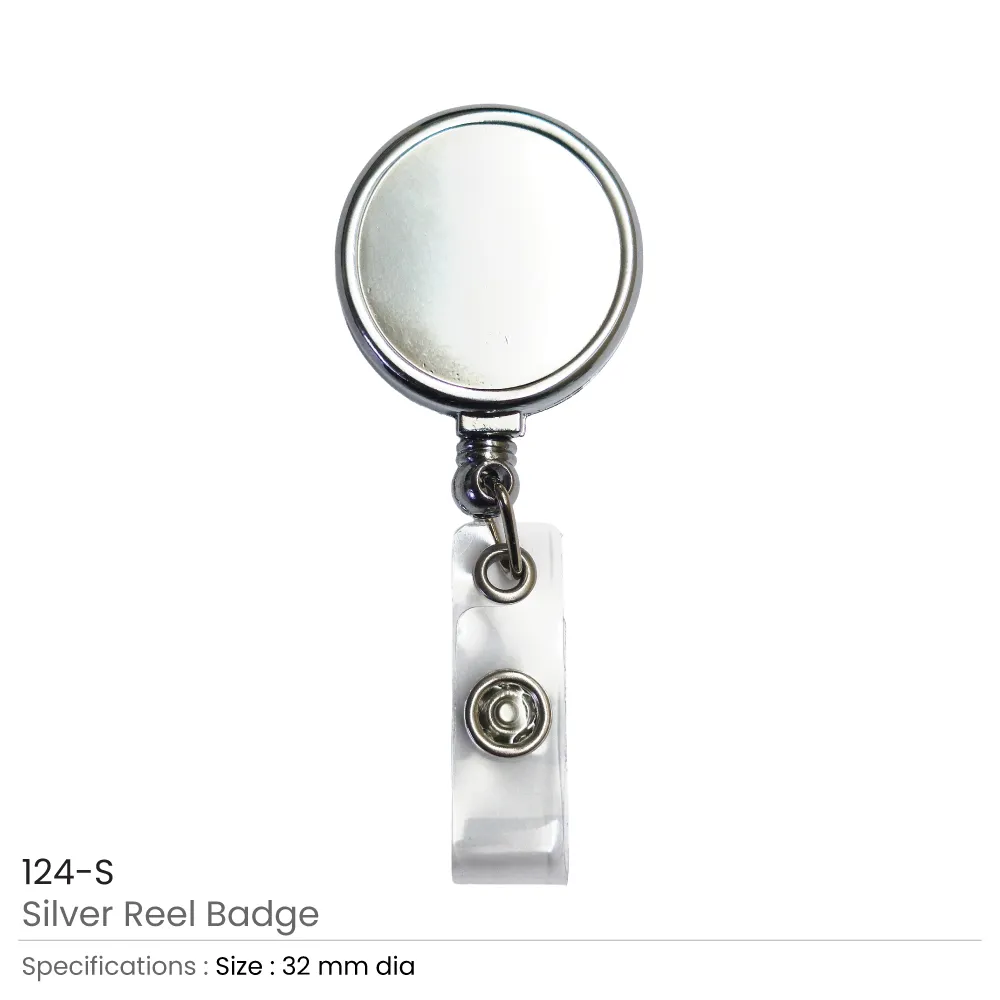 Round Metal Reel Badges for ID Cards 5