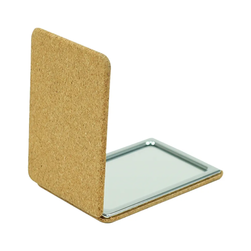 Rectangle Pocket Mirror, Double-Sided Foldable with Cork Finish Cover 7