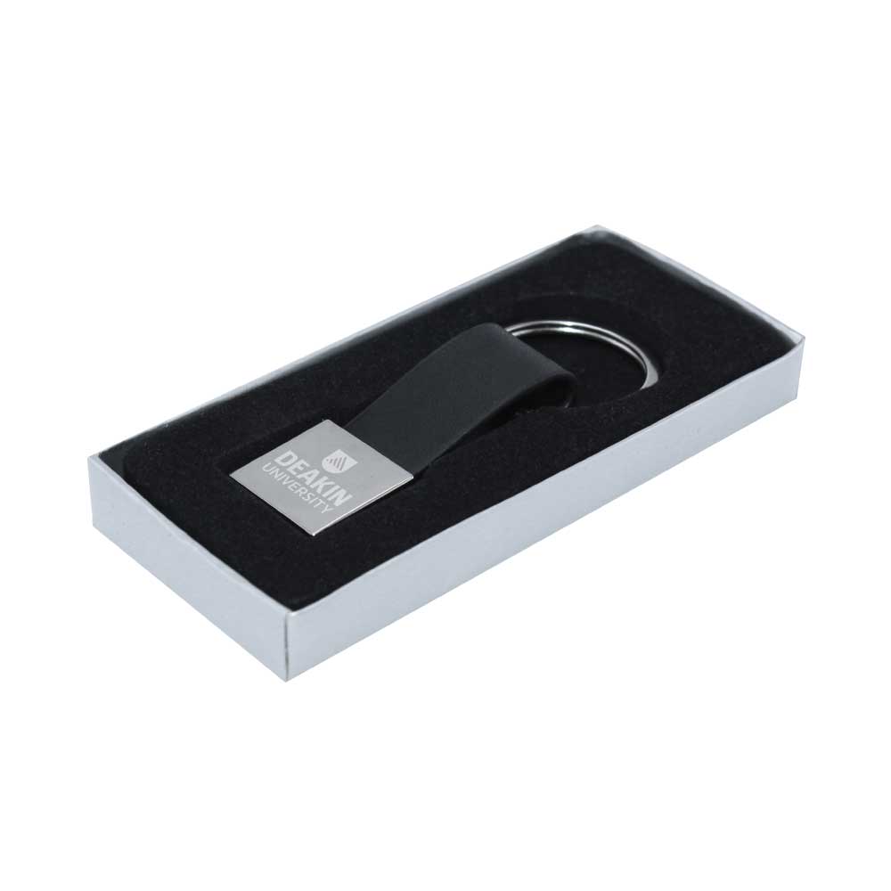 Metal with Leather Strap Keychain 4