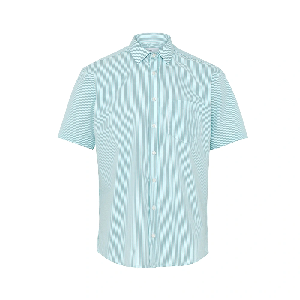 Men's Block Stripe Stretch Short Sleeve Shirt - Mint/White 2