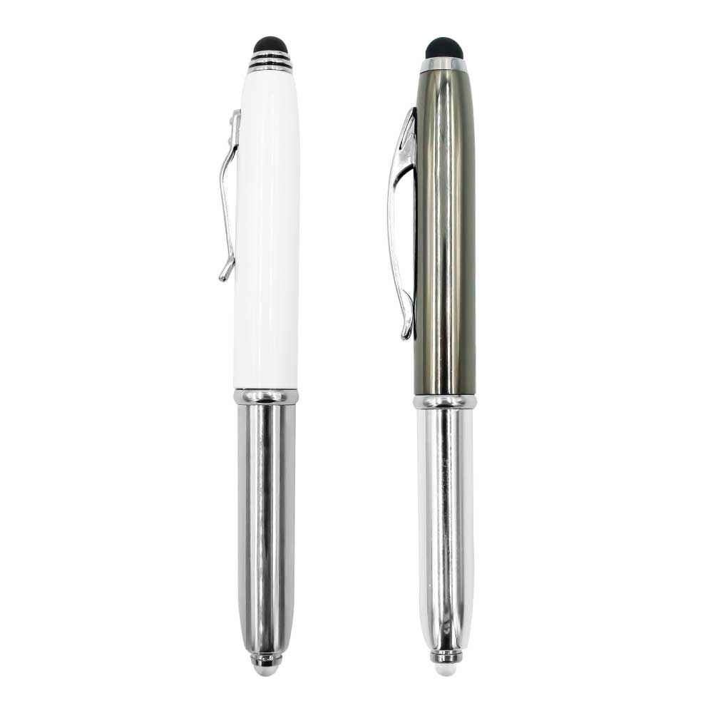 3 in 1 Metal Pens with Stylus & Light 1