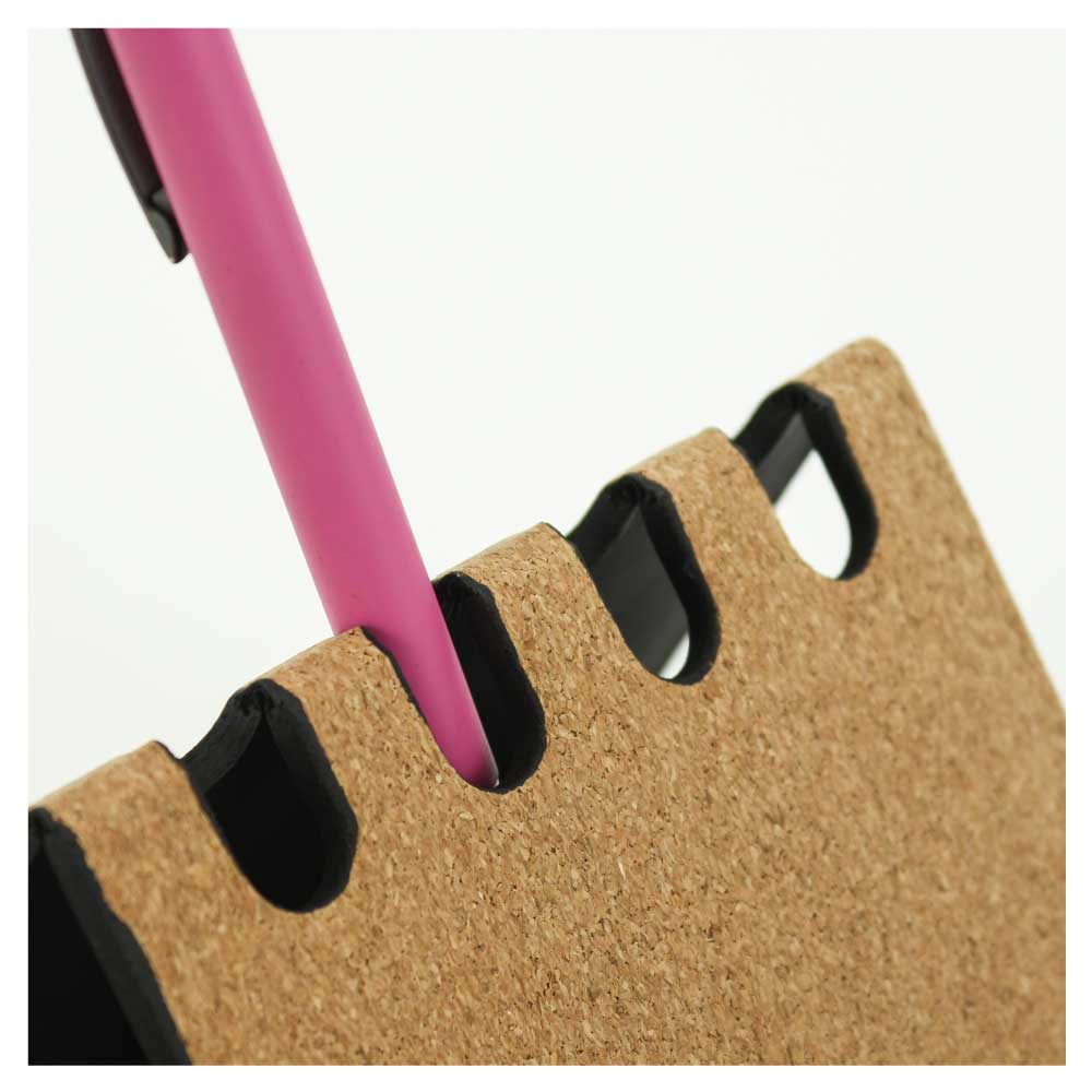 Foldable Cork+PU Mousepad with Mobile & Pen Holder  7