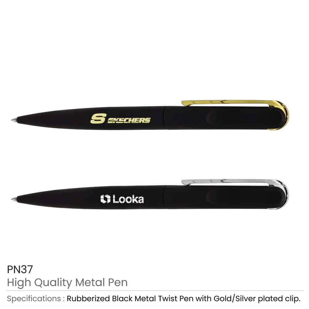 Rubberized Metal Pen with Gold Plated Clip 4