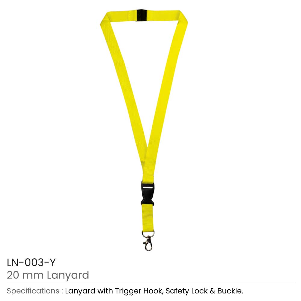 Lanyards with Hook, Safety Lock, and Buckle, 20 mm 18