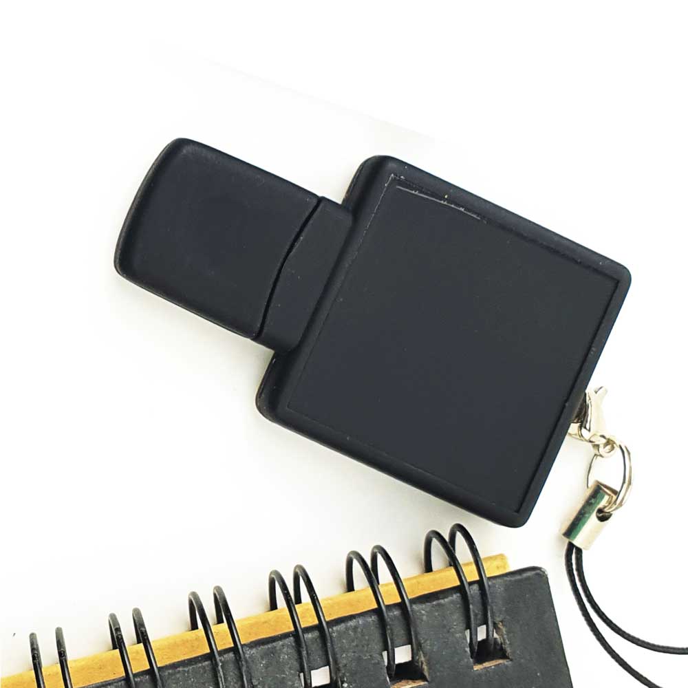 Square Black Rubberized USB Flash Drives 3
