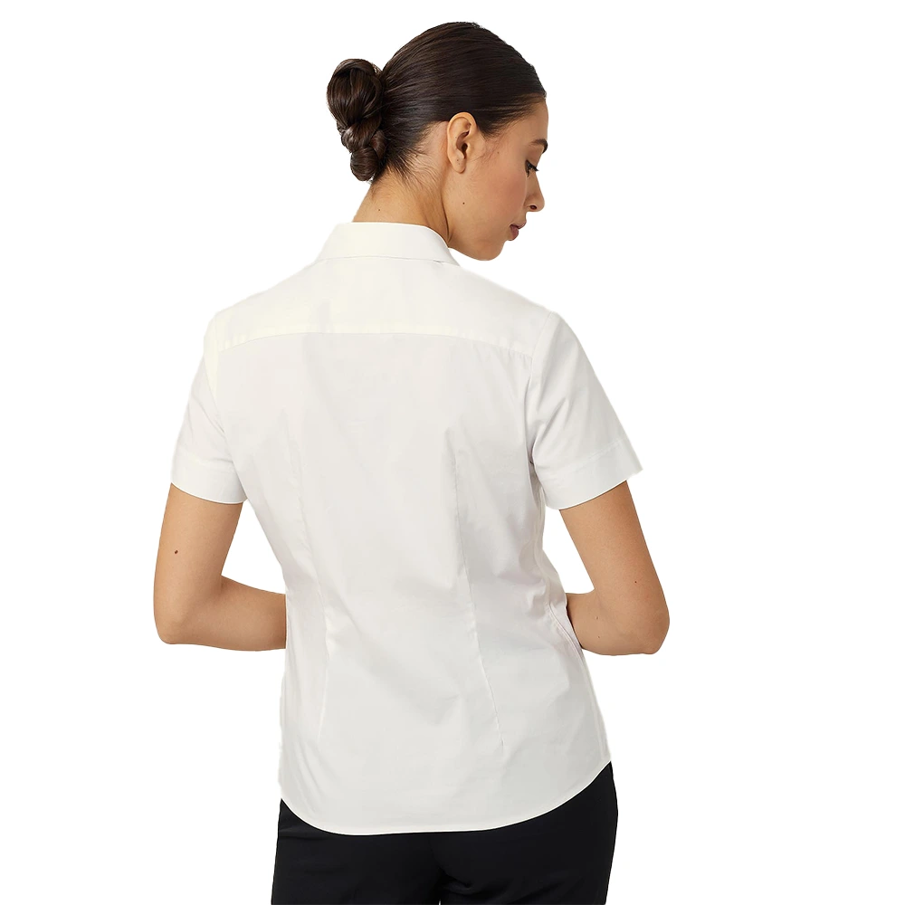 Women's Short Sleeve Slim Shirt - White 4