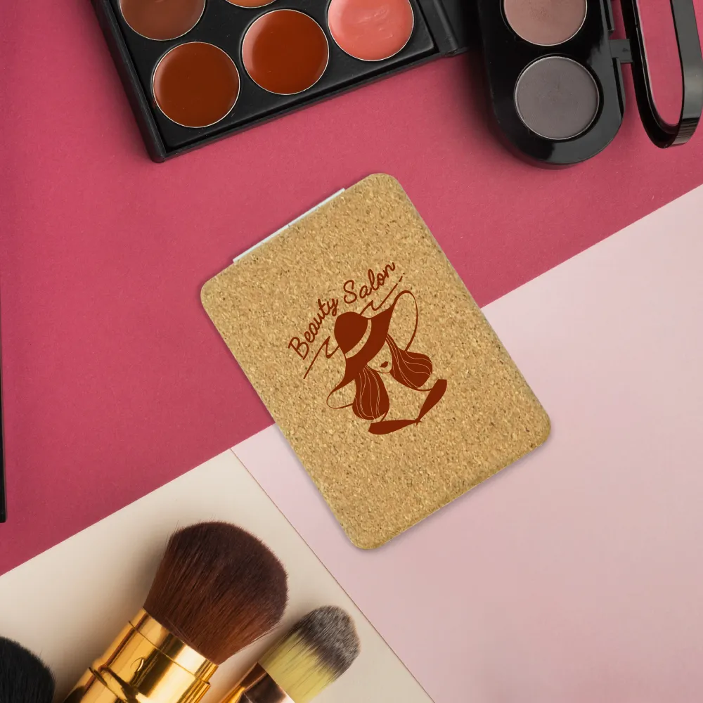 Rectangle Pocket Mirror, Double-Sided Foldable with Cork Finish Cover 8