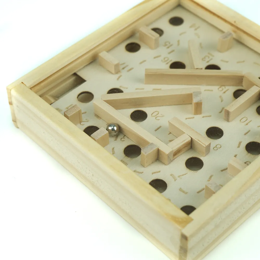Wooden Maze Board Game with Silver Metal Ball – Labyrinth Balance Puzzle 6