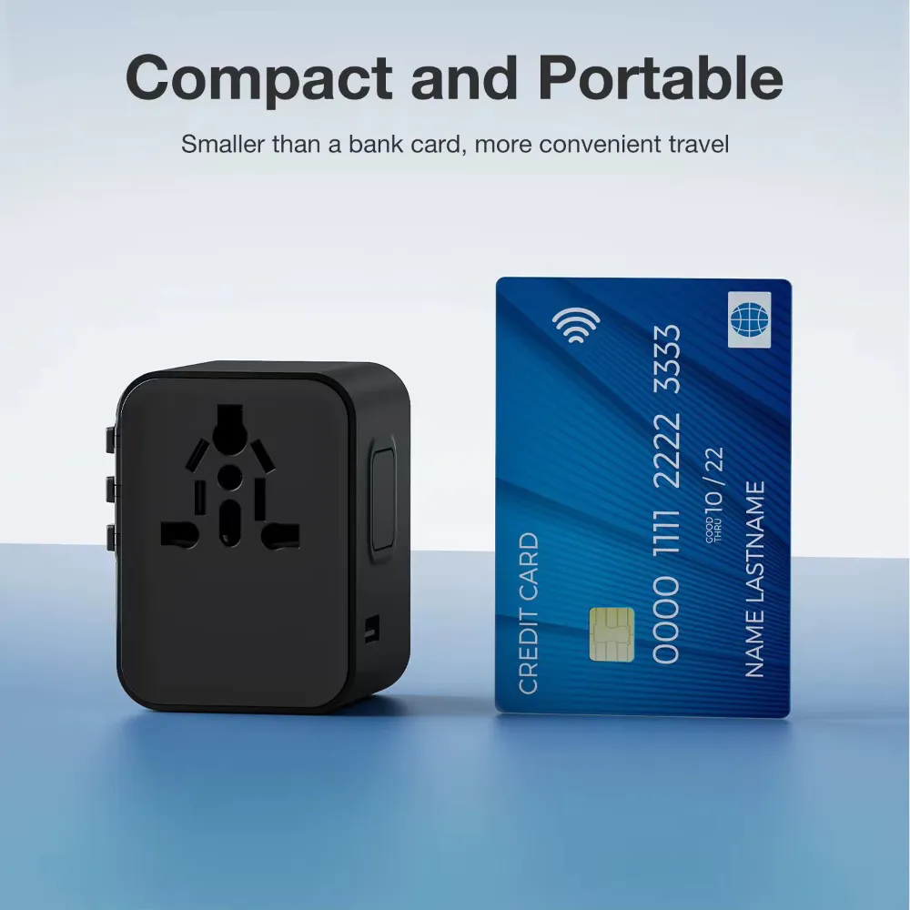 Universal Travel Adaptors, 17W, 2Type C+2USB+AC Port 9