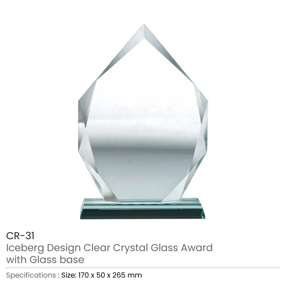 Iceberg Design Crystal Awards with Glass Base in Premium Box 1