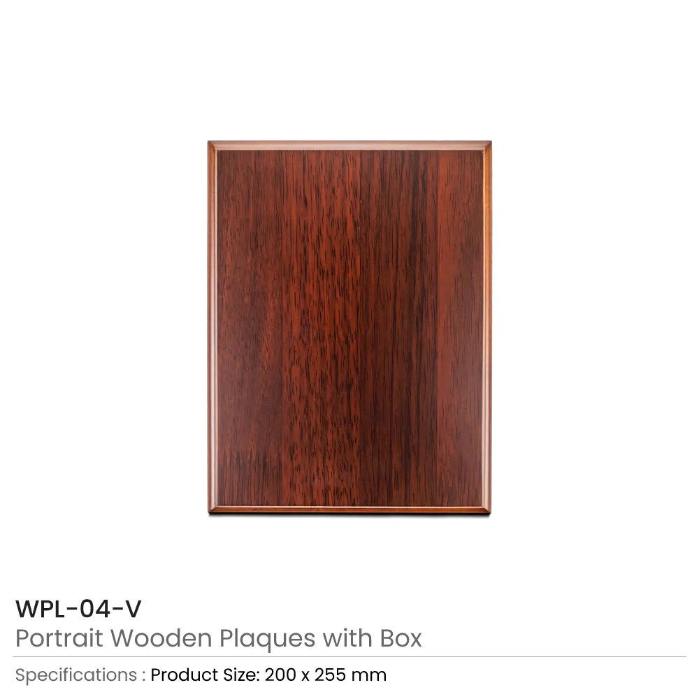 Portrait Wooden Plaques with Stand and Presentation Box 4