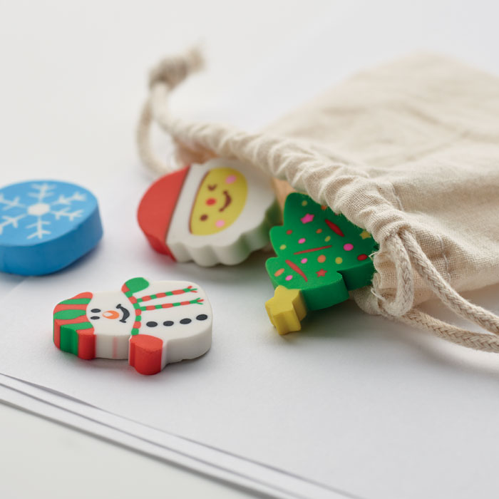 Set of 4 Christmas erasers 2